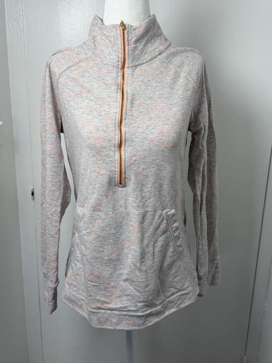 Lilly Pulitzer Tops - Lilly Pulitzer  Sunny State of Mind Half Zip Pullover Sweatshirt Women’s M Gray